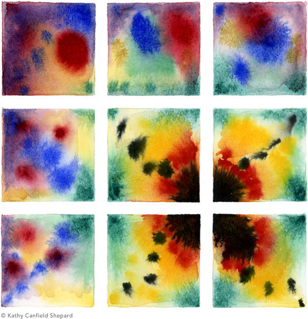 Abstract Watercolor: Grid Series