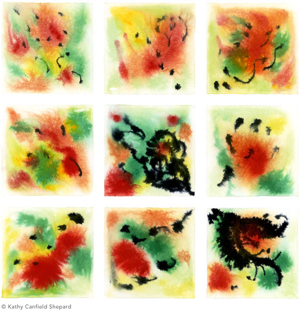 Abstract Watercolor: Grid Series